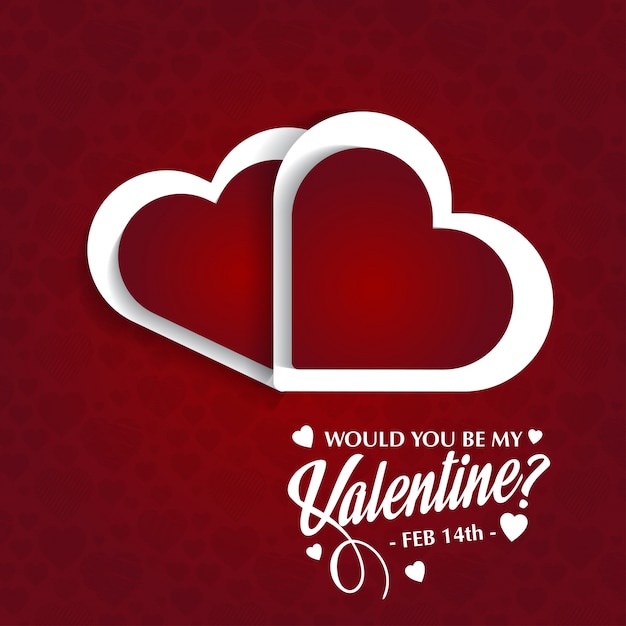 Would you be my valentine card with red background