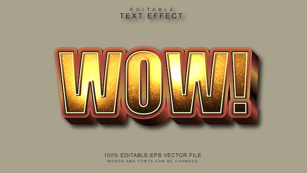 Wow 3d Editable Text Effect Editable Vector