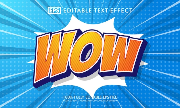 Wow comic cartoon editable text effect