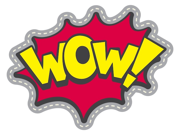 Wow comic effect patch Funny textile sticker