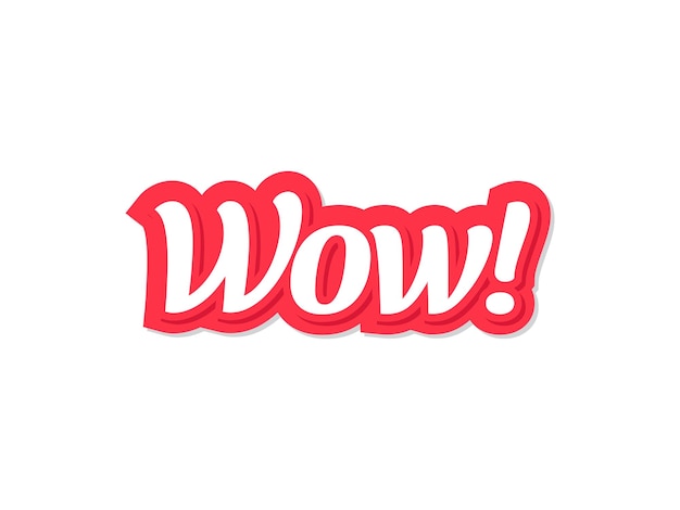 Wow vector lettering isolated