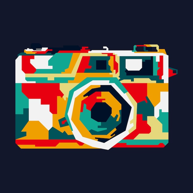 wpap Pop Art Style Camera Design Vector