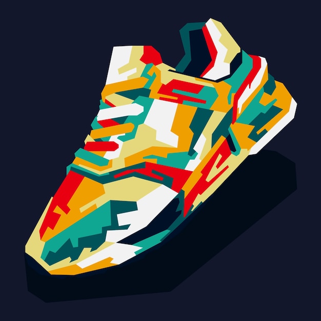 wpap Style Pop Art Sneaker Vector Art Design