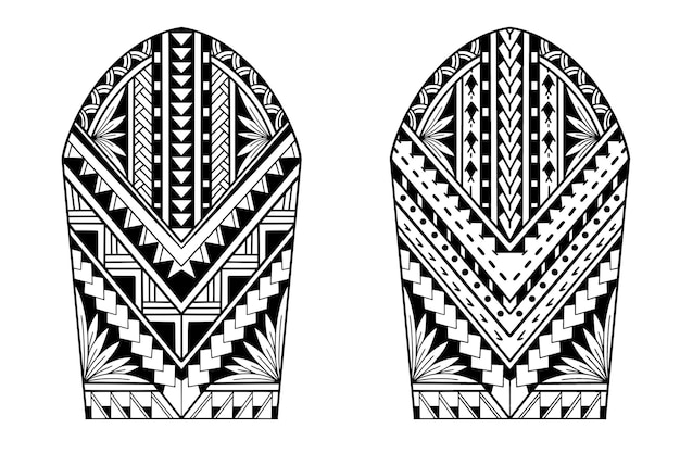 Wrap around arm polynesian tattoo set design Pattern aboriginal samoan illustration EPS10