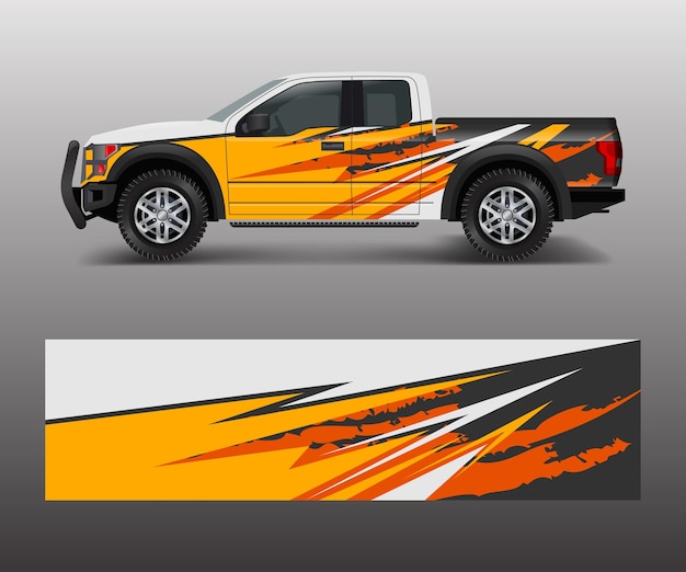 Wrap graphic design vector for off road truck Abstract sporty and adventure racing background Full vector eps 10