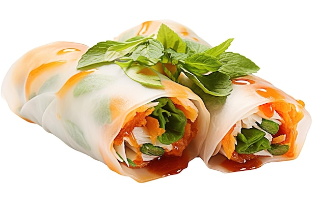 Vector a wrap with carrots and lettuce wrapped in a white paper