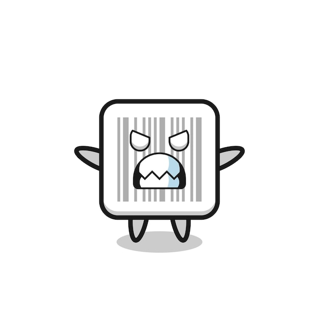 Wrathful expression of the barcode mascot character