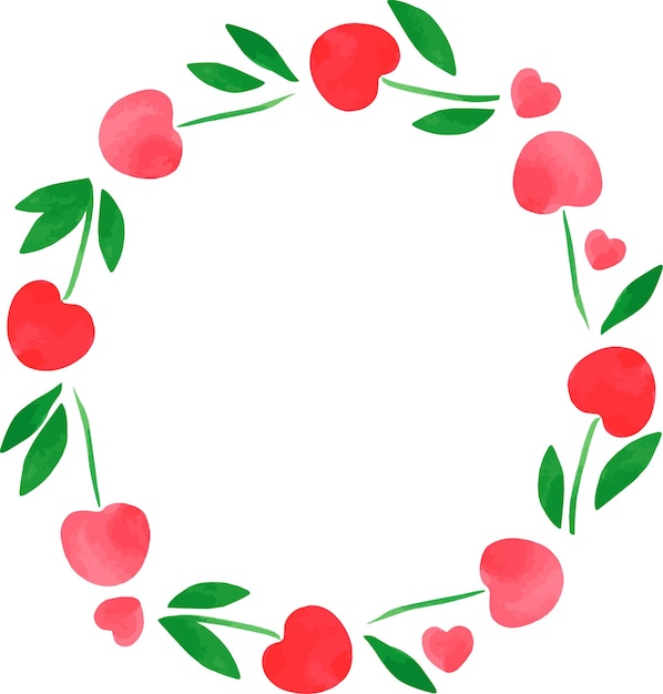 A wreath of cherries Place for the inscription