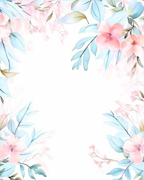 Wreath of Flowers and Leaves Wallpaper