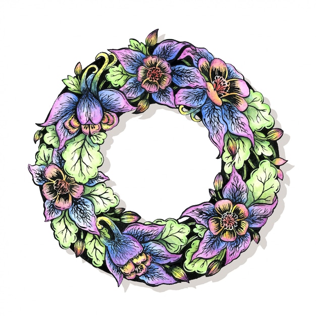 Wreath of flowers.