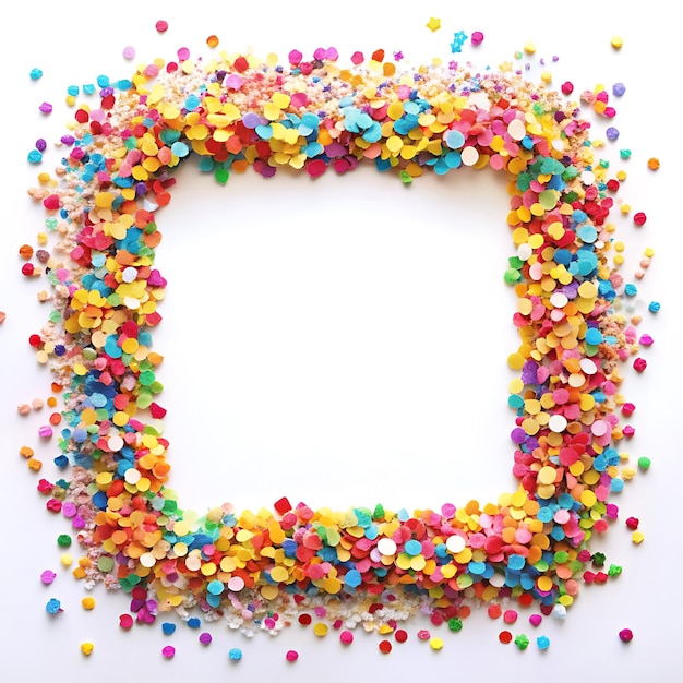 Vector a wreath made of colorful candy and a frame with a frame that says quot happy birthday quot