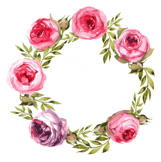 wreath of peony roses