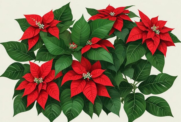 Vector a wreath of poinsettia with poinsettia on it