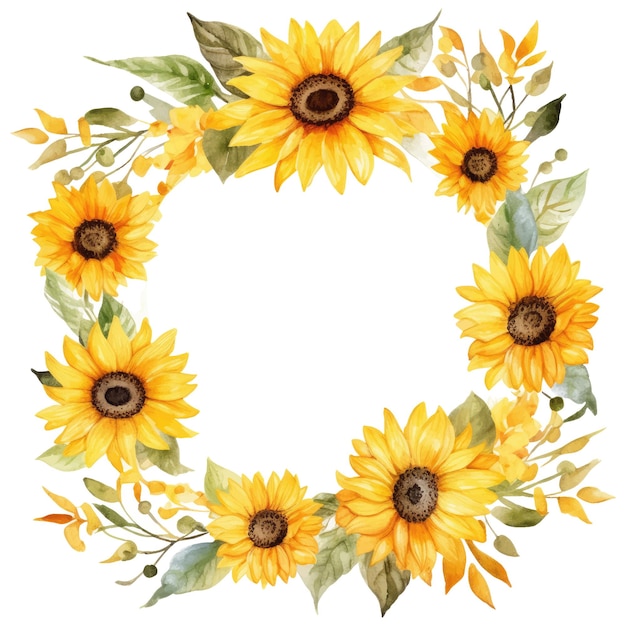 a wreath of sunflowers with the word sunflowers on it