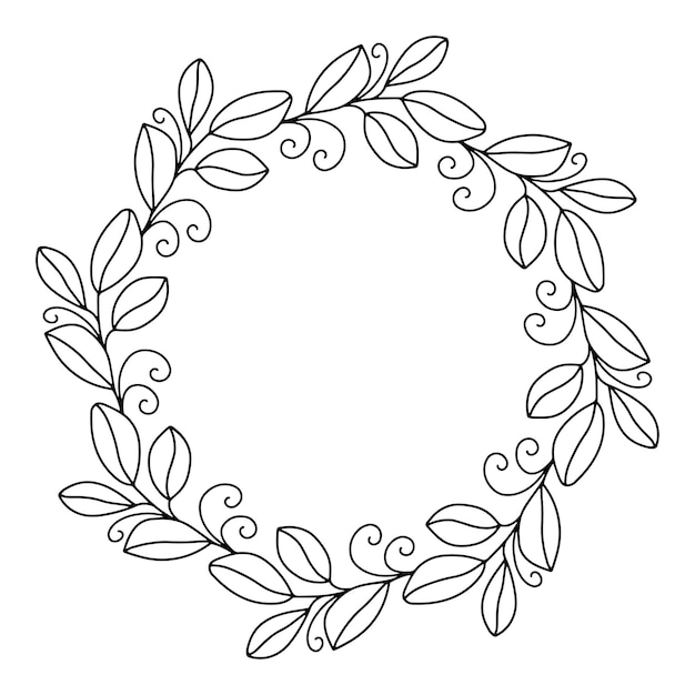 A wreath of twigs with leaves and decorative elements.