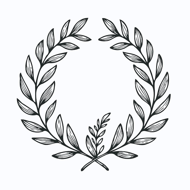 Vector a wreath with leaves and branches that says quot wreath quot