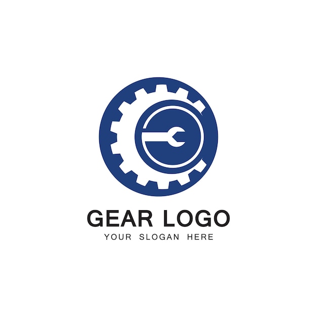 Wrench and Gear Cogwheel Icon Vector Flat Design