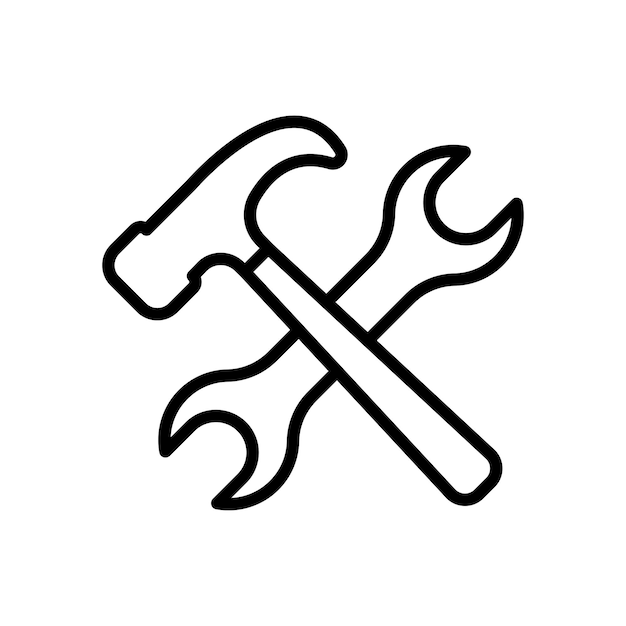 wrench and hammer icon design vector template