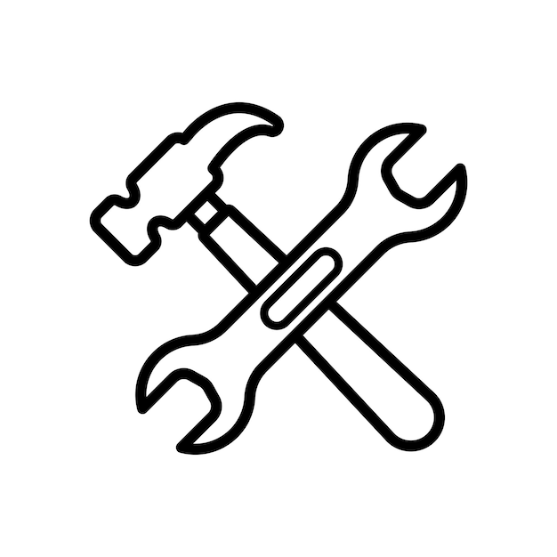 wrench and hammer icon design vector template