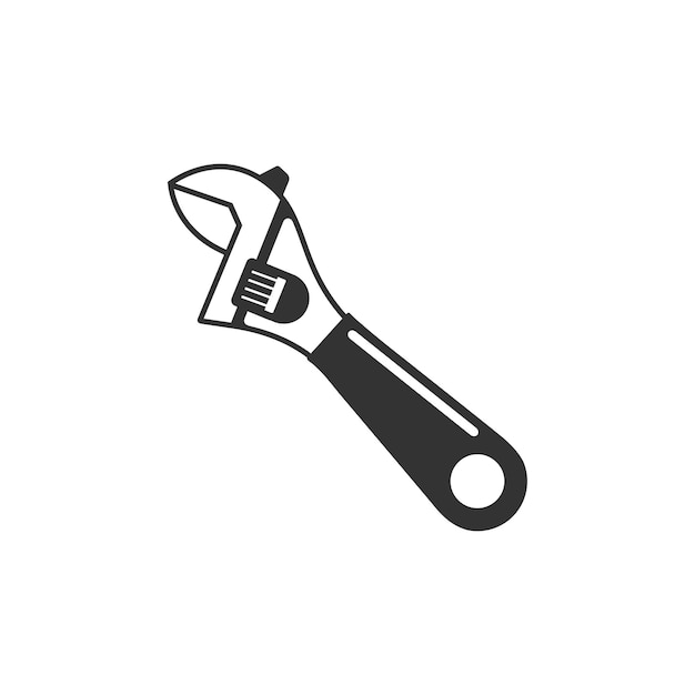 Wrench icon in black and white