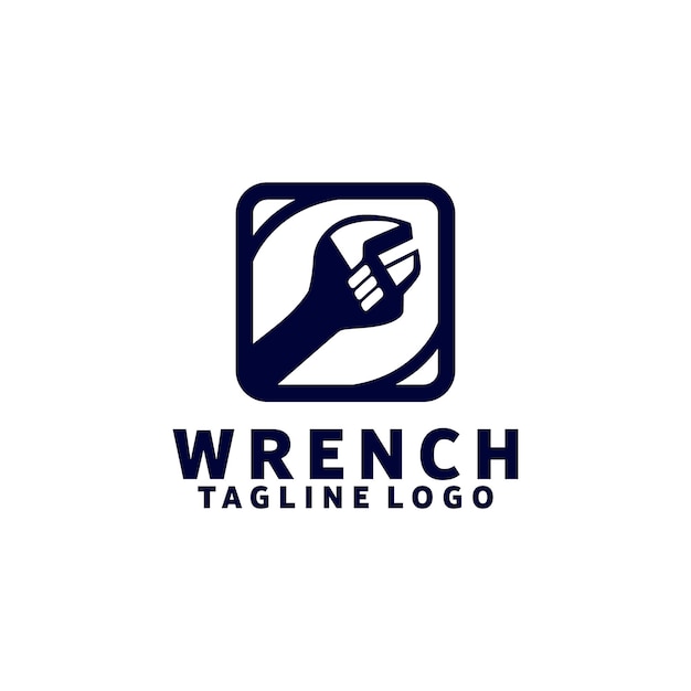 Wrench Logo Design Concept Isolated in White Background