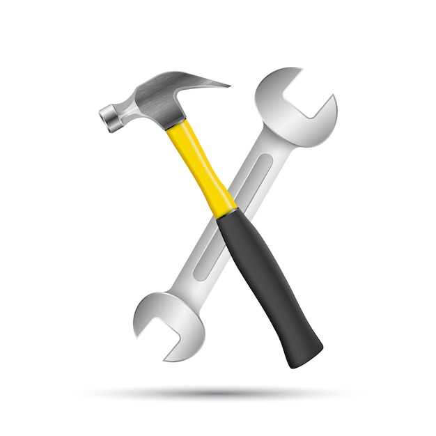 Wrench, screwdriver, hammer repair icon. Business infographic.