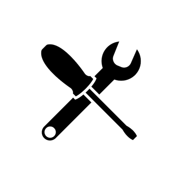 wrench and screwdriver icon design vector template