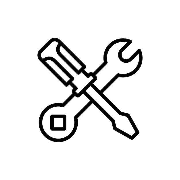 wrench and screwdriver icon design vector template