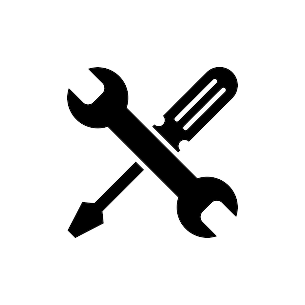 wrench and screwdriver icon design vector template