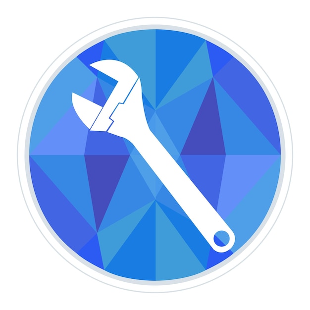 Wrench, set geometric icons vector, low poly