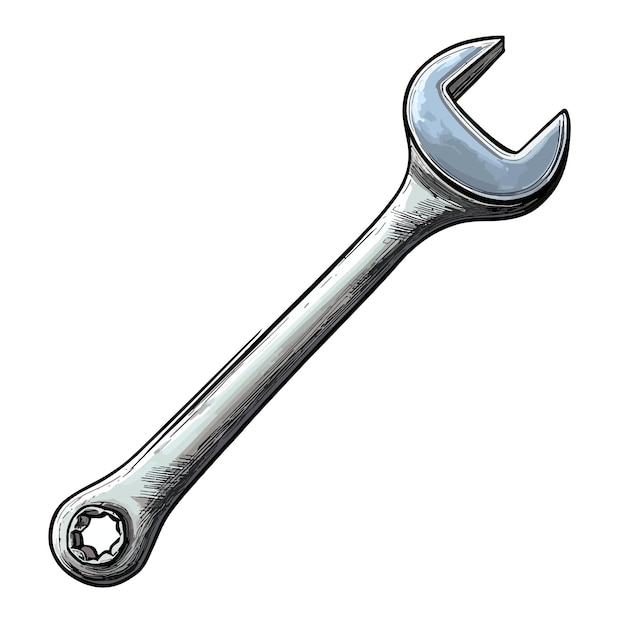 Vector a wrench that is being used to repair a wrench