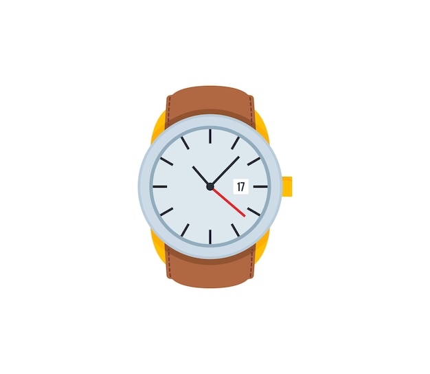 Wristwatch vector isolated icon. Emoji illustration. Watches vector emoticon