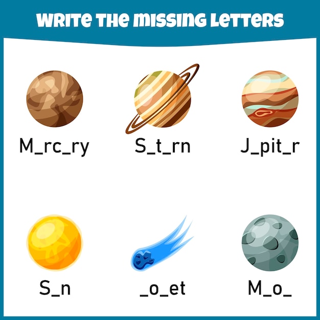 Write the missing letter Worksheet for education