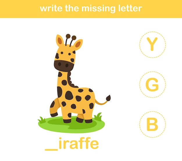 Write the missing letterillustration vector