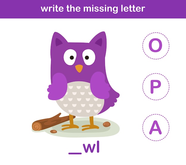 Write the missing letterillustration vector