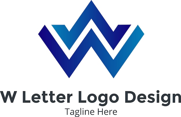 write w letter logo design