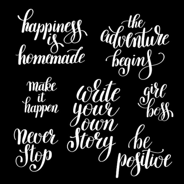 Write your own story handwritten positive inspirational quote brush typography to printable