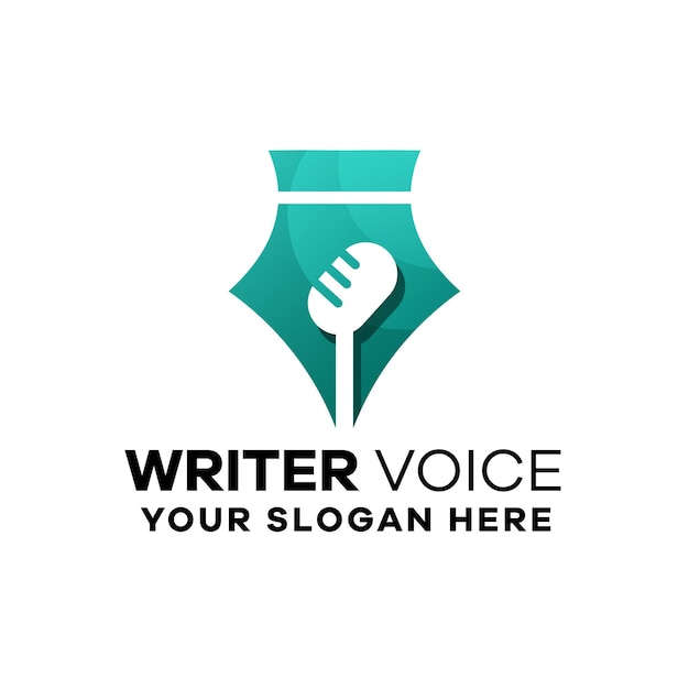 Writer Voice Gradient Logo Template