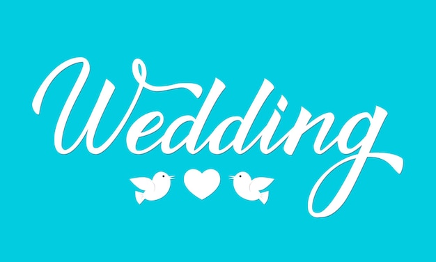 Writing Wedding blue background Easy to edit vector template for wedding invitations or reception decorations