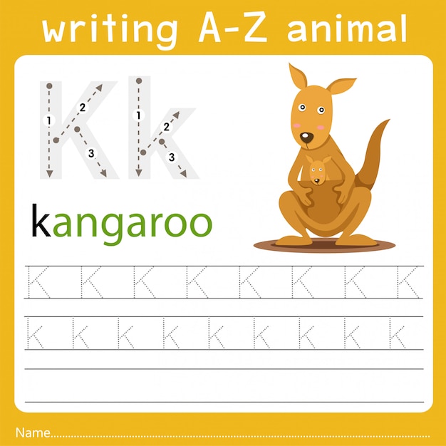 writing a-z animal k