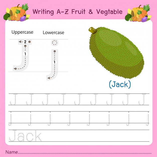  writing a-z Fruit & Vegetables J