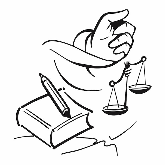 Vector written law vector illustration doodle line art