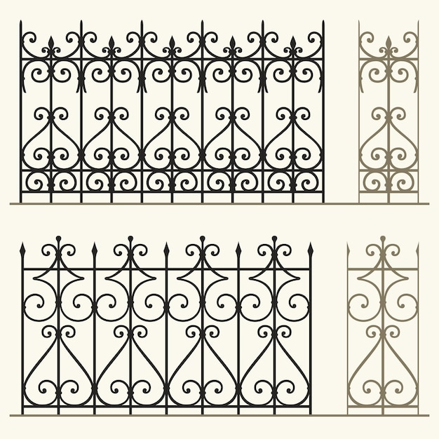 Wrought iron modular railings and fences