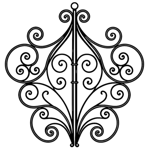 Vector wrought iron vector illustration linocut