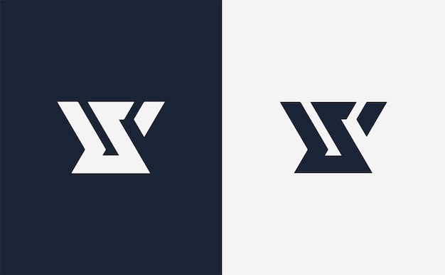 WS elegant creative and modern vector logo design in blue and white color