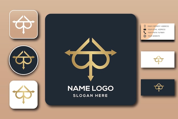 WT monogram logo template color editable