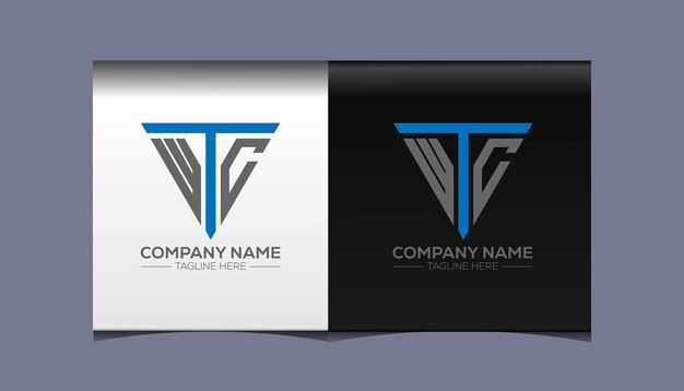 WTC initial modern logo design vector icon template