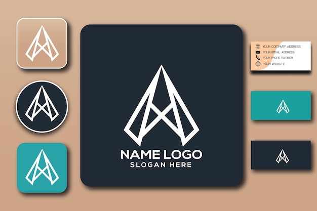 WX monogram logo template color editable