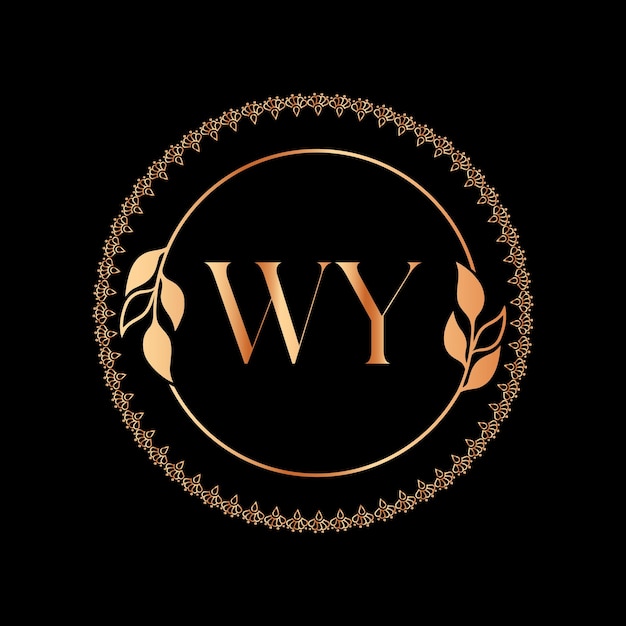 WY Monogram logotype for celebration , jewelry wedding, greeting card, invitation Vector Template