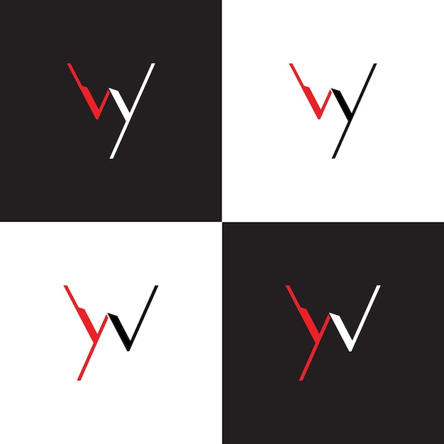 WY or YW Front logo design, simple vector illustration.